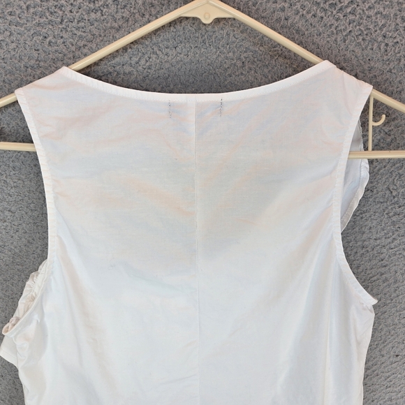 Wildfox Laurent White Womens Top Sz M Embellish Bead Ruffle Side Zip Sleeveless - Picture 7 of 12